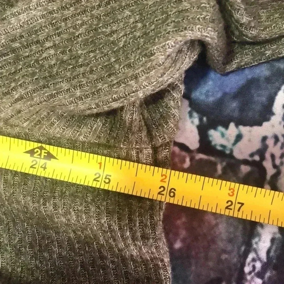 Terra & sky 1X heathered olive green top/blouse plus size - Picture 6 of 11